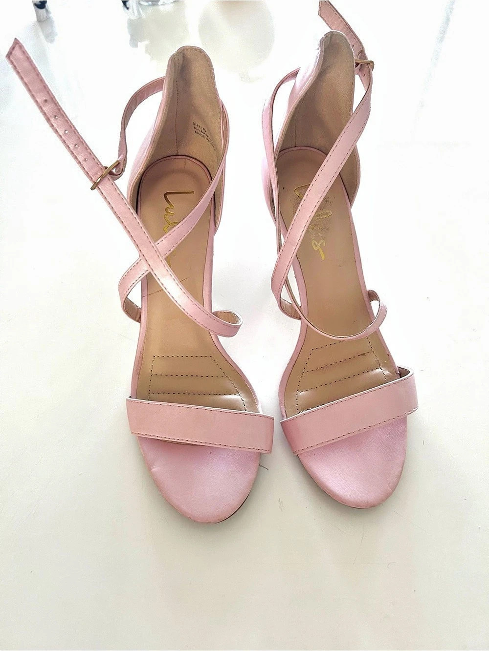 Lulus Pink Heeled Strappy Sandals US 8
